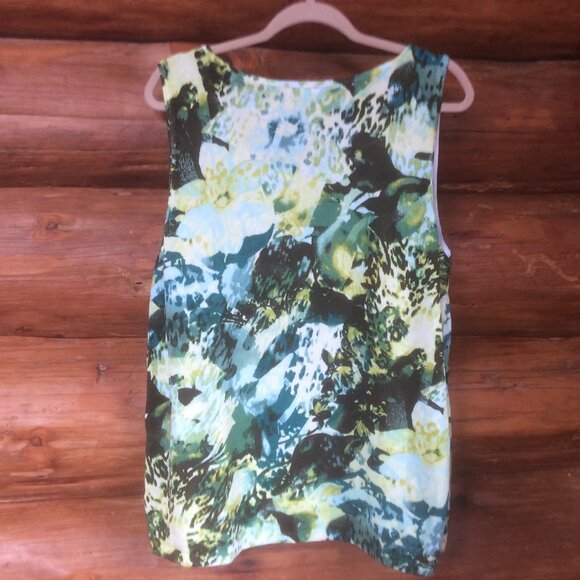 Chico's Verdant Animal & Foliage Print Sleeveless Roomy Boho Tank Top Size 3-XL - Picture 2 of 5